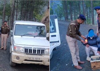 राजगढ़ में बोलेरो गाड़ी से 28 पेटी देशी शराब बरामद