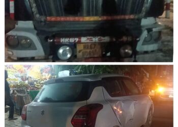 पांवटा साहिब :  बेलगाम टिप्पर ने  कार को मारी टक्कर , खनन सामग्री ढ़ोने वाले डंपर बने हादसो का कारण