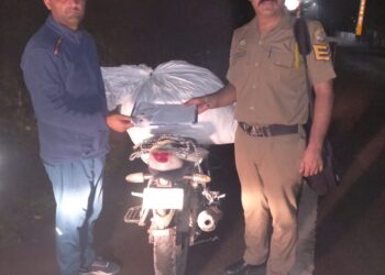बाइक सवार आरोपी पुलिस को देखकर हुआ फरार,  25 किलो भूक्की (चुरा पोस्त )बरामद