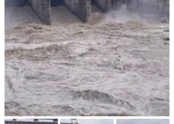 पहाड़ी इलाकों में बारिश के बाद यमुना नदी उफान पर , हथिनीकुंड बैराज के सभी 16 गेट खोले, 1.5 लाख क्यूसेक पानी छोड़ा