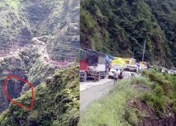 सेब लाने शिमला जा रहा UP नंबर का ट्रक नेरीपुल में गहरी खाई में गिरा, दो लोग थे सवार