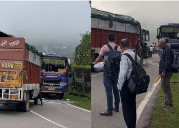 Sirmaur: हाईवे पर बस और ट्रक की भीषण टक्कर, ड्राइवर समेत कई यात्री घायल