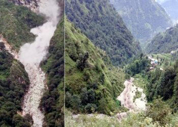 फिर दरकी पहाड़ी….गांव पर मंडराया खतरा, दहशत में ग्रामीण…NHPC पर लगाए गंभीर आरोप