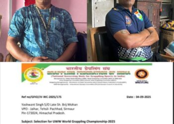 सिरमौर/विश्व ग्रेपलिंग चैंपियनशिप में भारत का प्रतिनिधित्व करेंगे पच्छाद के शारीरिक शिक्षक यशवंत सिंह