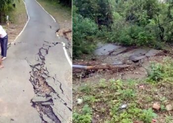 बारिश का कहर: भूस्खलन से 10 फुट नीचे धंसी जमीन, खाली करवाया पूरा गांव, बेघर हुए परिवार