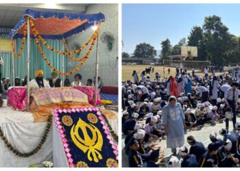 गुरु नानक देव जी के प्रकाश उत्सव के उपलक्ष्य में गुरु नानक मिशन पब्लिक स्कूल, पांवटा साहिब में अखंड पाठ साहिब का आयोजन