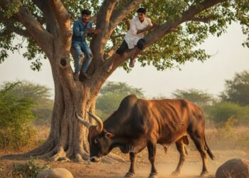 जान बचाने के लिए 4 घंटे पेड़ पर बैठे रहे 2 युवक, ग्रामीणाें ने ऐसे किया रैस्क्यू