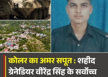 कोलर का अमर सपूत : शहीद ग्रेनेडियर वीरेंद्र सिंह के सर्वोच्च बलिदान की अनकही गाथा
