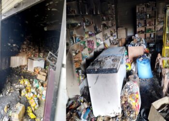 ज्वालामुखी के गुम्मर में करियाने की दुकान में लगी भीषण आग, ₹15 से 20 लाख का नुक्सान