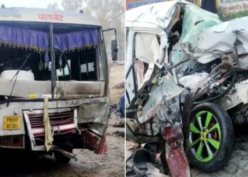 भयानक हादसा: पंजाब रोडवेज की बस और कार में हुई भीषण टक्कर, हिमाचल के 4 लोगों की मौ*त
