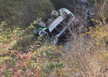 चौपाल से पांवटा आ रही बस उत्तराखंड में खाई में गिरी