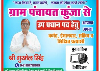 पांवटा साहिब : कुंजा मतरालियां पंचायत के पूर्व उप प्रधान गुरमेल का चुनाव निशान टेलीविजन , लोगों का मिल रहा भारी समर्थन