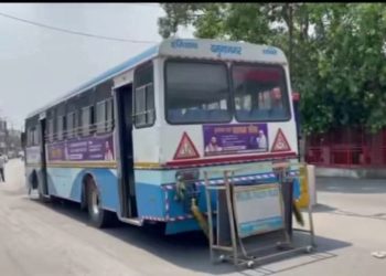 बाईपास पर घंटों खड़ी रही हरियाणा रोडवेज बस, लगा लंबा जाम