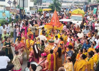 रविवार को नाहन शहर में 18वी. रथ यात्रा पर नगर भ्रमण के लिए निकले भगवान श्री जगन्नाथ जी