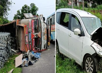 Himachal: बेसहारा पशुओं ने हाईवे पर करवाया ट्रक-कार का एक्सीडैंट, 3 बच्चों सहित एक ही परिवार के 7 लोग घायल
